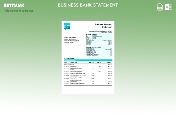 модерен стил Consorsbank деловна организација за проверка на изјава Шаблон за фо